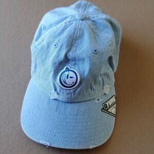 YUMS distressed lt blue denim baseball hat  Adjustable